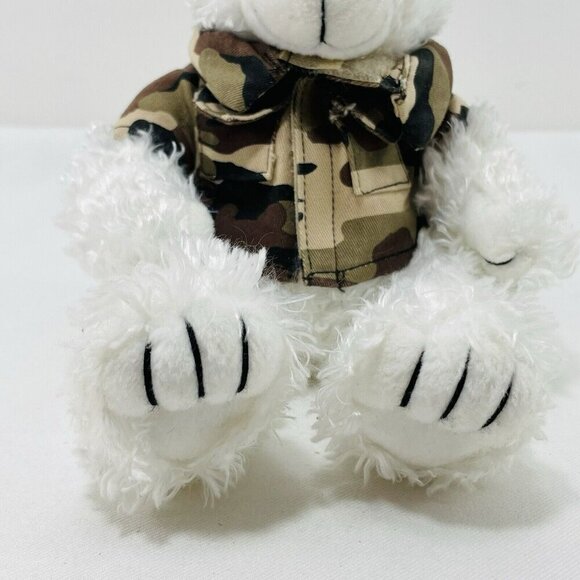 Artistic Toy Bear Plush Army Military Soldier Jacket Veteran Uniform Hat Costume - Picture 12 of 12